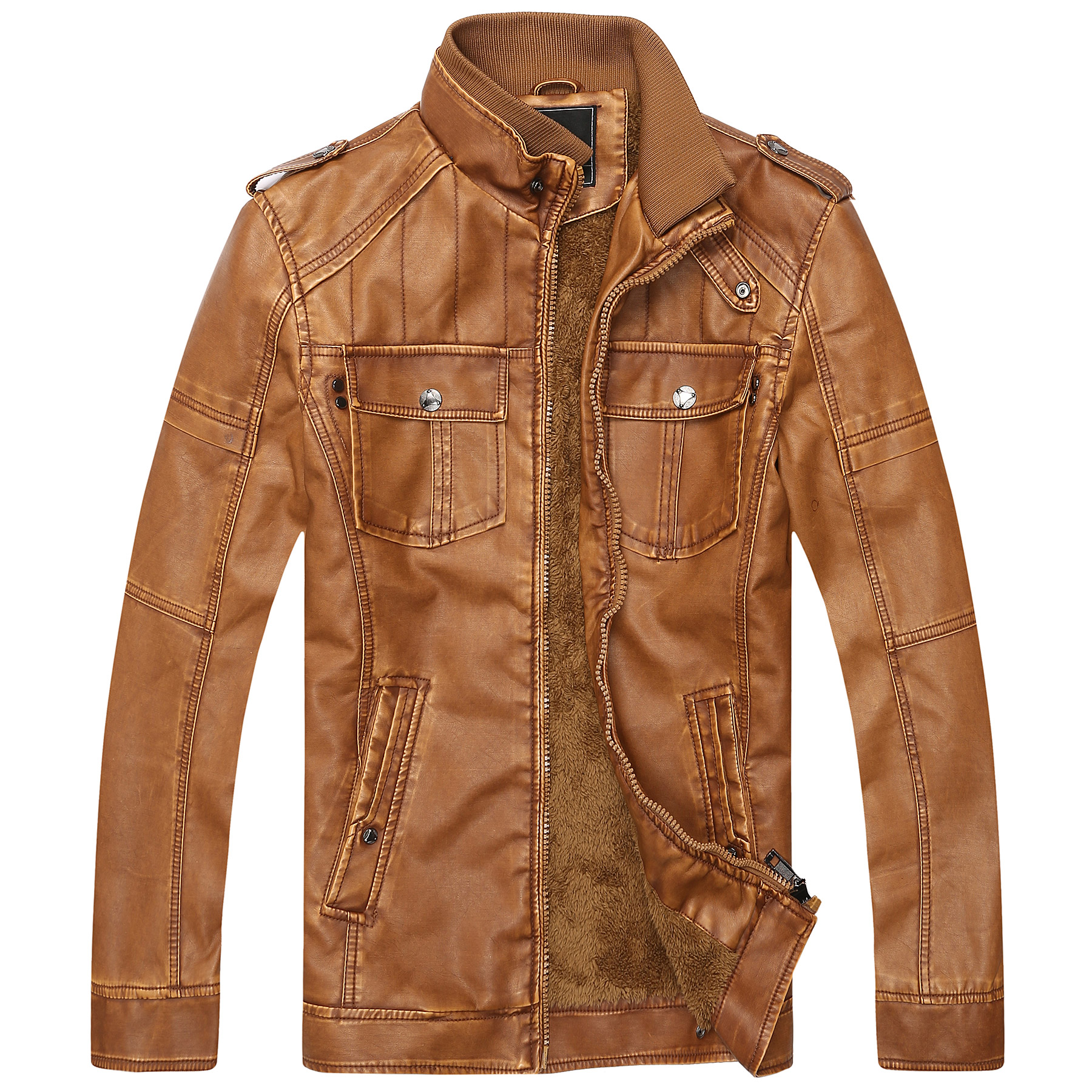 man pu jacket 9701 dk.khaki